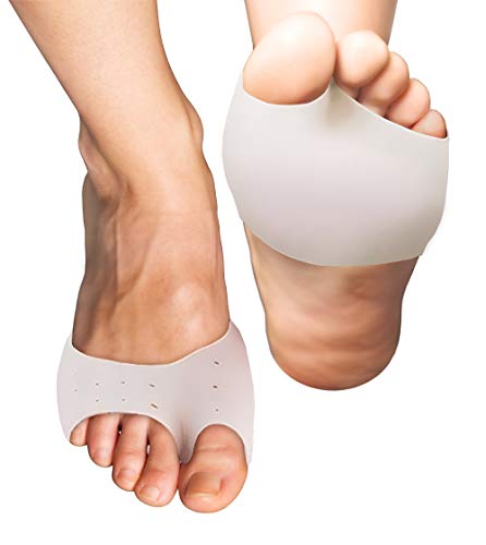 Best Half Toe Metatarsal Foot Pads - Silicone Gel Padded Cushions. Insole Ball of Foot Support, Feet Pain, Relief from Bunions, Calluses, Blisters, Corns, Plantar Fasciitis and Neuroma - Men Women