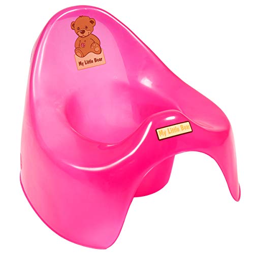 OKT My Little Bear - Asiento de inodoro para bebés y niñas, color rosa transparente
