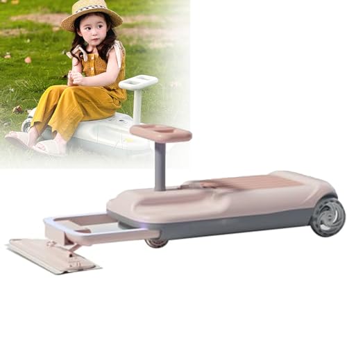 Coche Limpio Para NiñOs De 12 V, Kart PortáTil Para NiñOs Con Accesorio De Fregona, Coche EléCtrico Wigglecar De Doble TraccióN, VehíCulo De Velocidad Ajustable Con Ruedas De Pu Silenciosas,Pink
