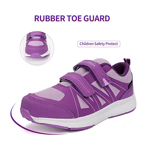 Waterproof Kids Sneakers for Boys Girls Running Walking Shoes with Easy ON/Off Hook-and-Loop Strap, Anti-Slip Lightweight Soft (Big/Little Kids)3