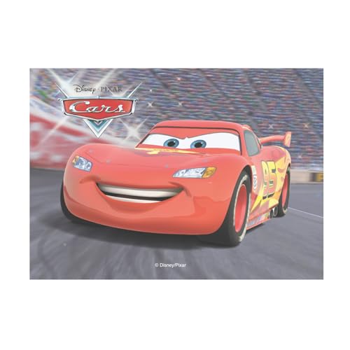 Dekora, Décoration Gâteaux Cars, Lightning Mcqueen Azyme Comestible, Topper d'Anniversaire d'Enfants, A5