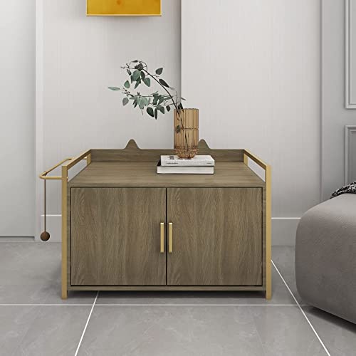 Senich Cat Litter Box Enclosure/Litter Box Furniture/Washroom Bench Cabinet/Decorative Wooden Pet House with Table/Easy… - Image 6