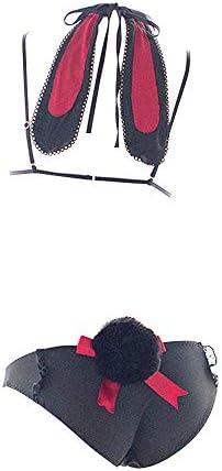 Womens Sexy Bunny Lingerie Cute Bra and Panty Bikini Set Anime Cosplay Costume with Rabbit Ears Tail