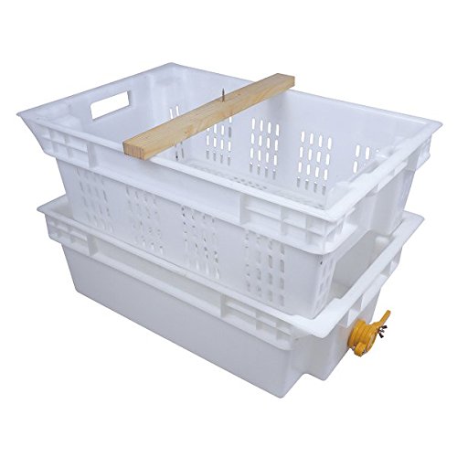 Bac à désoperculer en plastique Uncapper avec traverse et robinet pour le miel, Superposable et emboîtable