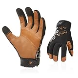 Vgo 1Pair -20℃/-4°F Winter Mechanic Gloves,Cold Weather Waterproof Medium Duty Safety Work Gloves,Cold Storage or Freezer Use(L,Brown,GA9603FW)