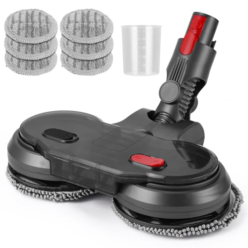 Accesorio Cabezal para Fregona Compatible con Dyson V11, V10, V8, V7 Aspiradora, Repuesto de Cepillo Eléctrico con Depósito de Agua Extraíble y Microfibras, Accesorio de Limpieza para Aspiradora Dyson