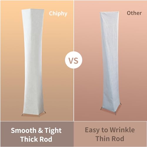 Chiphy SF212-107(A) Floor Lamp, Dimmable 61 Inch Tall Standing Lamp, 3 Levels Adjustable Brightness 12Wx2 Led Bulbs, Column Floor Light W/White Fabric Shade thumb #4
