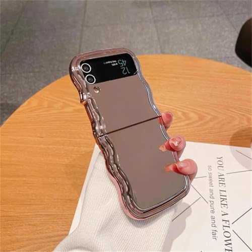 Coque Samsung Zflip6 antichoc fine rose avec bord ondulé laser