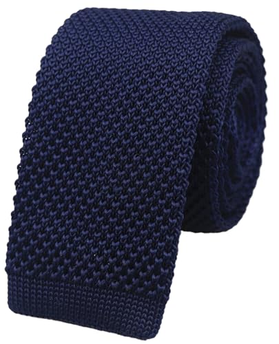 Men's Casual 2 Knit Tie Vintage Necktie Smart Sock Ties Square-Cut