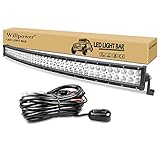 EL PAQUETE INCLUYE: 1PC Barra de luz LED curva de 42 pulgadas y soporte de montaje.