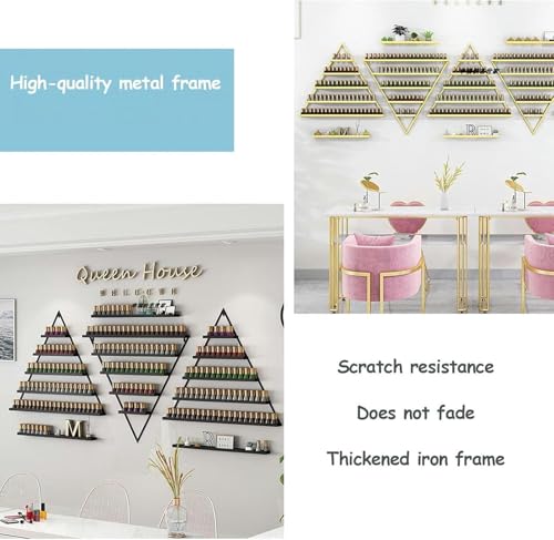 Estante triangular de pared para esmaltes y aceites esenciales de manicura 6