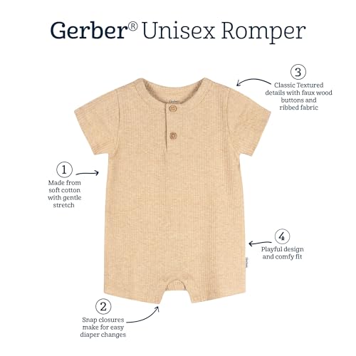 Image of Gerber Baby Short Sleeve Romper