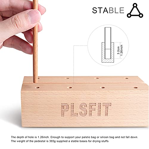 PLSFIT Plastic Bag Drying Rack, Reusable Ziplock Bag Dryer, Baby Bottle Drying Rack Space Saving for Kitchen, Bottle Dryer Rack, Multi-Purpose Wood Drying Rack, Folds for Easy Storage - Image 7