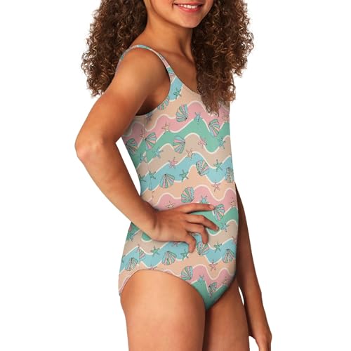 Image of Girls One Piece Swimsuits Kids Bathing Suit Swimwear Vibrant and Whimsical Summer Patterns for 7-18 Years Old