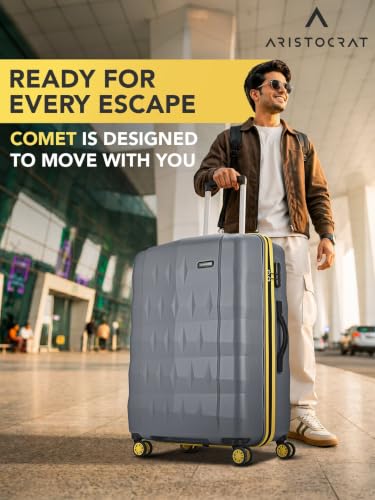 Image of Aristocrat Comet Set of 3 (Cabin+Medium+Large) Hard Case Trolley Bags, Grey