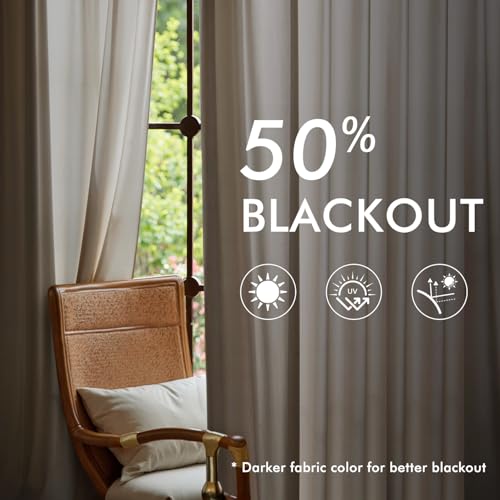 Image of MIULEE Ivory Velvet Curtains 84 inches Long, Pinch Pleated Blackout Drapes with Hooks, Cream Thermal Insulated Pinch Pleat Panels for Bedroom Living Room, 2 Panels