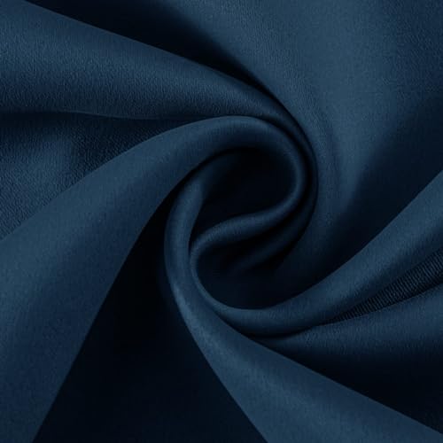 Image of Joydeco Blackout Curtains 90 Inches Long 1 Panel, Thermal Insulated Long Curtains& Drapes 1 Piece, Room Darkening Grommet Drapes for Living Room Bedroom Window (W70 x L90 Inch, Navy Blue)