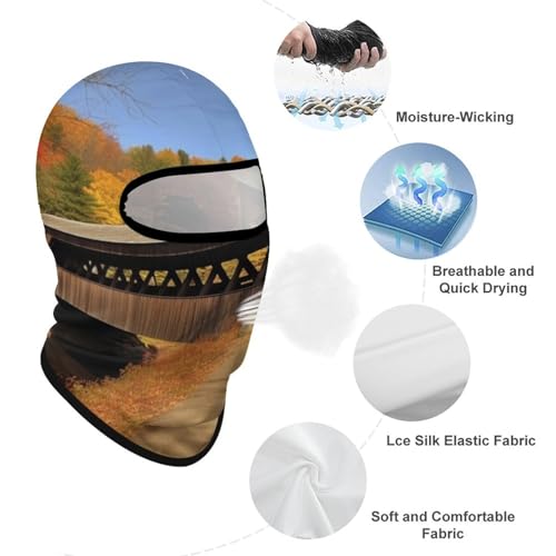 Balaclava para Hombres Máscara de Esquí Albany Covered Bridge Máscara Facial para Invierno para Ciclismo miniatura 3