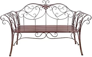 Banco de jardim ao ar livre, banco de pátio de jardim ao ar livre para o seu tempo de lazer, banco de jardim de 52 polegadas, banco de terraço de parque, cadeira de assento duplo para pátio, cadeira