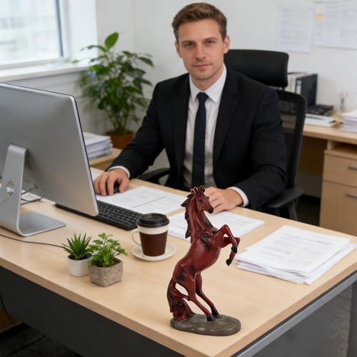 Sculpture de cheval en résine rouge : un chef-d'œuvre artisanal