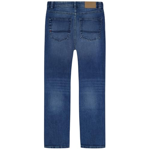 Image of Tommy Hilfiger Boys' 5-Pocket Stretch Slim Straight Leg Denim Jean, Zipper Fly & Button Closure