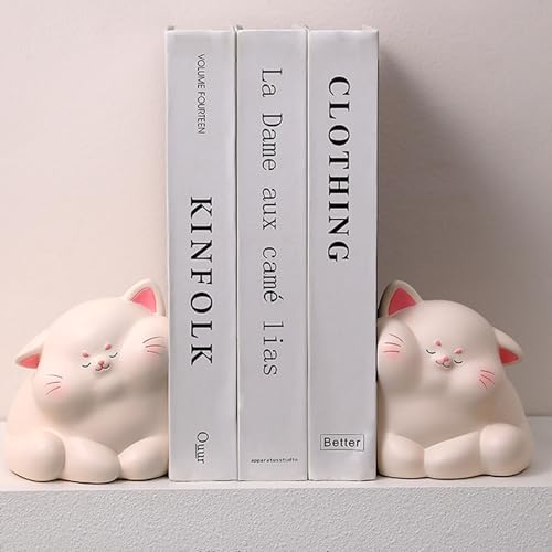 Gold Dog Bookends - Cast Iron Decorative Book Holders For Heavy Books, Home Office Shelf Decor