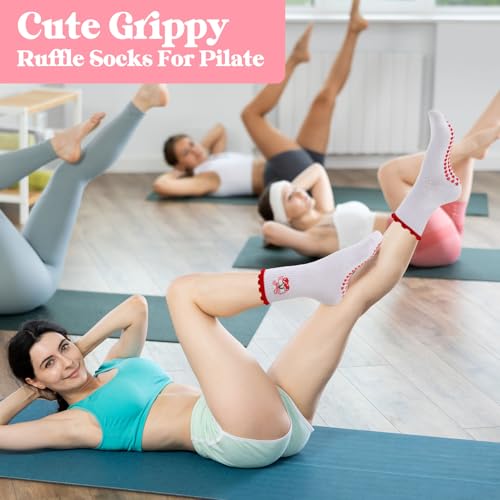 Image of Pilates Grip Yoga Socks for Women Cute Non Slip Socks