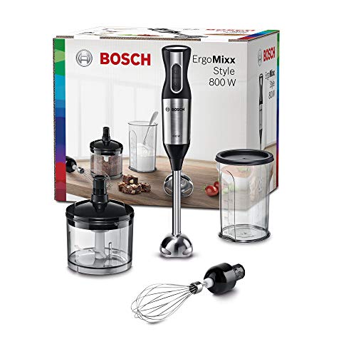Bosch staafmixer ErgoMixx Style MS6CM4150, roestvrijstalen mixvoet, mix- en maatbeker, garde, 4-mesje, ergonomisch design, 12 niveaus plus turbo, 800 W, roestvrij staal - Afbeelding 3