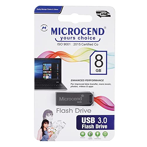 Image of 8Gb 3.0 Usb Pen Drive /Flash Drive With Metal Body External Storage Device (Color -Black) (Microcend)