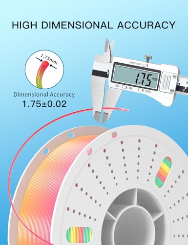 Image of PINBALL Silk Rainbow PLA 3D Printer Filament 1.75mm Shiny Multi-Color Changing Filament 3D Printing PLA Filament Dimensional Accuracy + /- 0.02mm 1 KG Silk Rainbow Macaroon