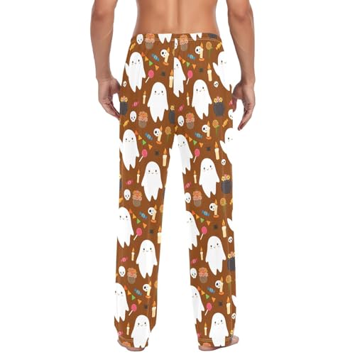 Spirits and Candles Men's Cotton Pajama Pants with Pockets and Drawstring Comfortable and Stylish,S3
