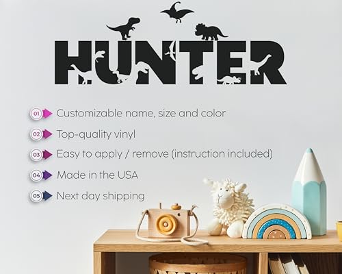 Vinilo decorativo personalizado de dinosaurio para pared miniatura 4