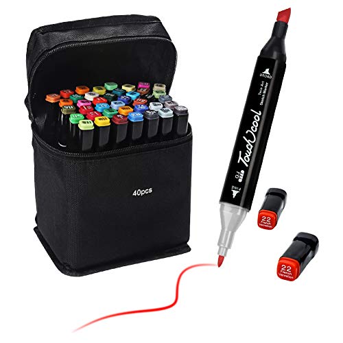 Ciaoed 40 Colores Marker Pen Set Dibujo rotulador Graffiti Pen Alcohol de Punta Doble ara Acuarela Graffiti para Principiantes Set de Rotuladores de Boceto Hecho a Mano