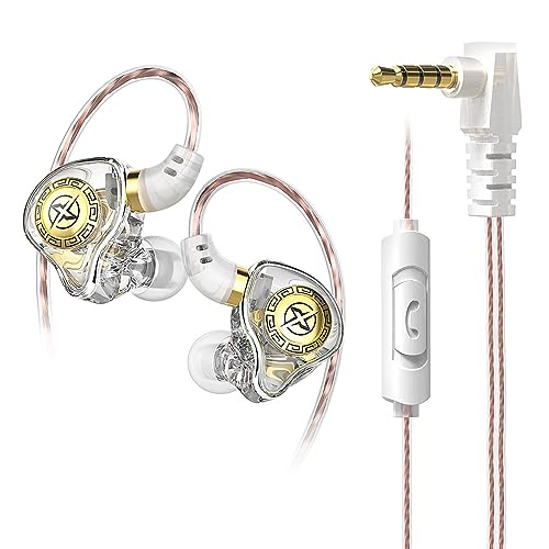 FEDAI X1 in-Ear Earbud,11mm Moving Coil Unit in Ear Headphones?Over Ear Earbuds Wired Earphone with 1DD HiFi Bass Sound for Teen, Musicians Stage, Drummer for Gym Workout Running Church?Transparent?