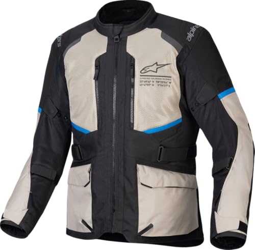 Veste de moto imperméable Alpinestars Andes Air Drystar ventilée toutes saisons noir bleu XXL