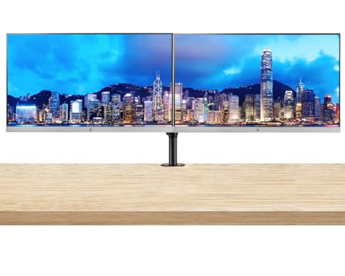 Image of HP EliteDisplay E273 27 Inch LED Backlit Monitor, 2-Pack Bundle with Fully Adjustable Desk Mount Monitor Stand