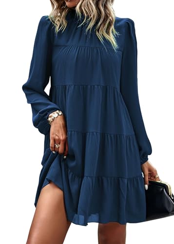 Image of KIRUNDO Women's 2026 Fall Long Sleeve Baby Doll Dresses