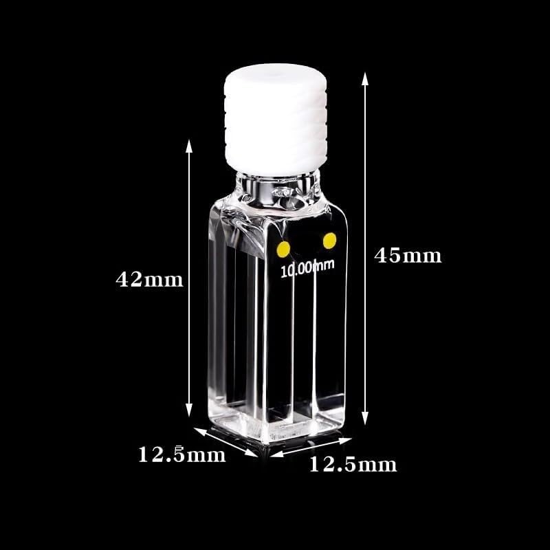 Cubeta de cuarzo con tapa de rosca, longitud de trayectoria de 10 mm, volumen de 350 ul/400 ul/600 ul, ranura de 1/2/3 mm ((02) 400 ul de ranura de 2 mm
