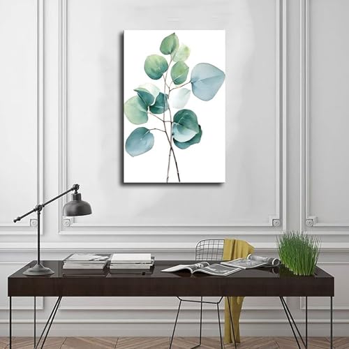 Aquarelle eucalyptus sur toile idee cadeau deco de chambre zen - 3