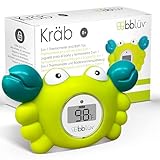 bblüv Kräb 3-in-1 Baby Bath Thermometer Floating Baby Water Thermometer & Room Thermometer Bathtime Toy for Accurate Fahrenheit Measurement