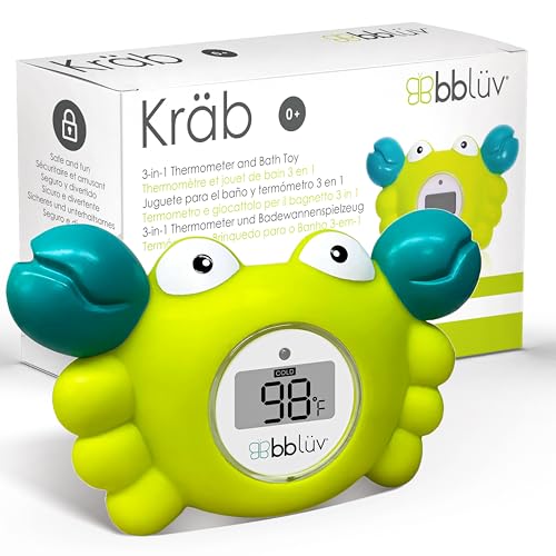 bblüv - bblüv Kräb 3-in-1 Baby Bath Thermometer Floating Baby Water Thermometer & Room Thermometer Bathtime Toy for Accurate Fahrenheit Measurement