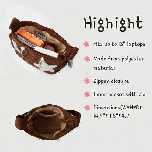Image of Star Tote Hobo Bag Women Aesthetic Messenger Cute Bag Handbag Large Capacity Tote Shoulder Bag Casual Crossbody