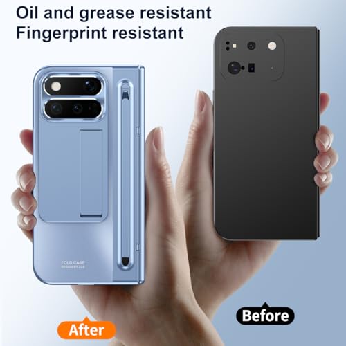 Coque Google Pixel 11 Pro Fold avec stylet inclus et support vidéo mains libres bleu