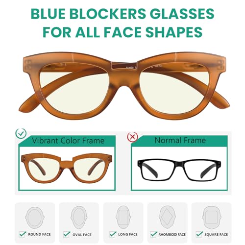 Image of Eyekepper 4-pack Reading Glasses Blue Light Blocking Square Computer Readers Women