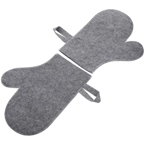 HOMOBABE Guantes Exfoliantes para Sauna y Ducha 2 Piezas Diseño Ergonómico de Fieltro Resistentes al Calor para Espalda y Hombros