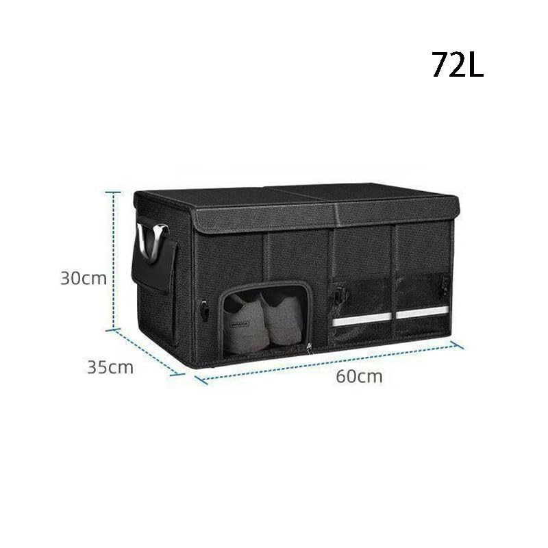 Organizer Bagagliaio Auto per Porsche Cayenne 957, Organizer Auto Pieghevole Tessuto Oxford Impermeabile Organizzatore Bagagliaio,72L