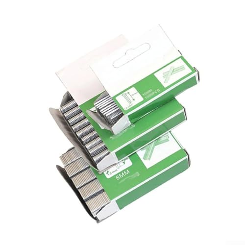 Eawfgtuw Para 600 clavos en forma de U, clavos en forma de T y clavos de puerta para muebles de madera, uso doméstico, compatible con la mayoría de grapadoras, juego de grapas de acero de 12 mm/10 mm