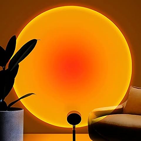 Sunset Lamp Projection Led Light Romantic Visual LED Light with USB 180 Degree Rotation Network Red Light, Modern Floor Stand Night Light for Living Room Bedroom Decor (Sunset Red) Cover