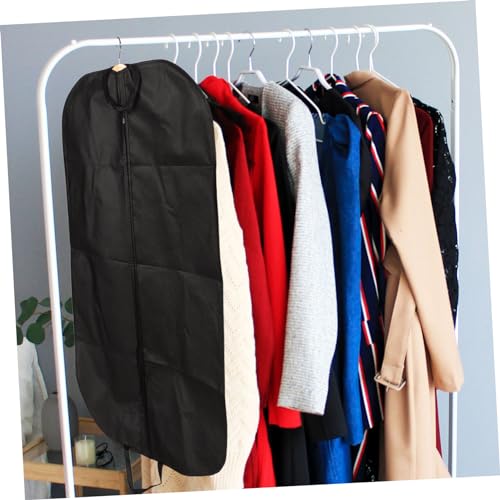 Wakauto 2 Pcs Portable Travel Suit Cover Bag Thickened Folding Garment Protector for Business Black Zipper for Closet Storage3