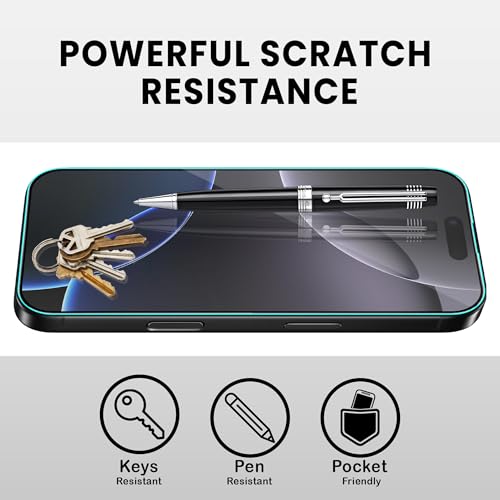 Image of FIRST MART Tempered Glass Screen Protector for iPhone 16 Pro /iPhone 17 - Full-Glue Screen Guard, 3D Edge to Edge, HD Clear, Bubble-Free, Case-Friendly, Black, Pack of 2